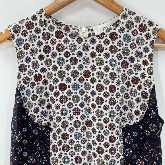Derek Lam 10 Crosby Silk Mixed Media Floral Geometric Sleeveless Blouse Size 10 - Picture 3 of 10